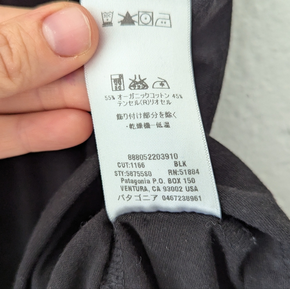 Patagonia Women's Bandha Front Twist V-Neck Black Casual Dress Sleevless Size L - Picture 10 of 13